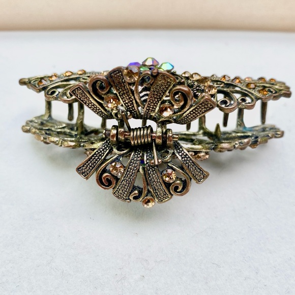 Pair of Vintage-Style Bejeweled Hair Claw Clips NWOT - Picture 9 of 11